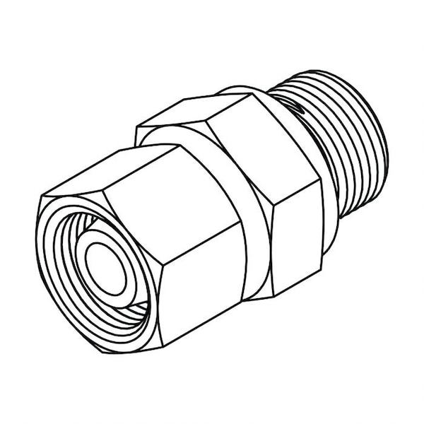 Tompkins Hydraulic Fitting, Metric CompressionL18(26X1.5) -08BSPP STUD STANDPIPE MC6122-L18-08 - main